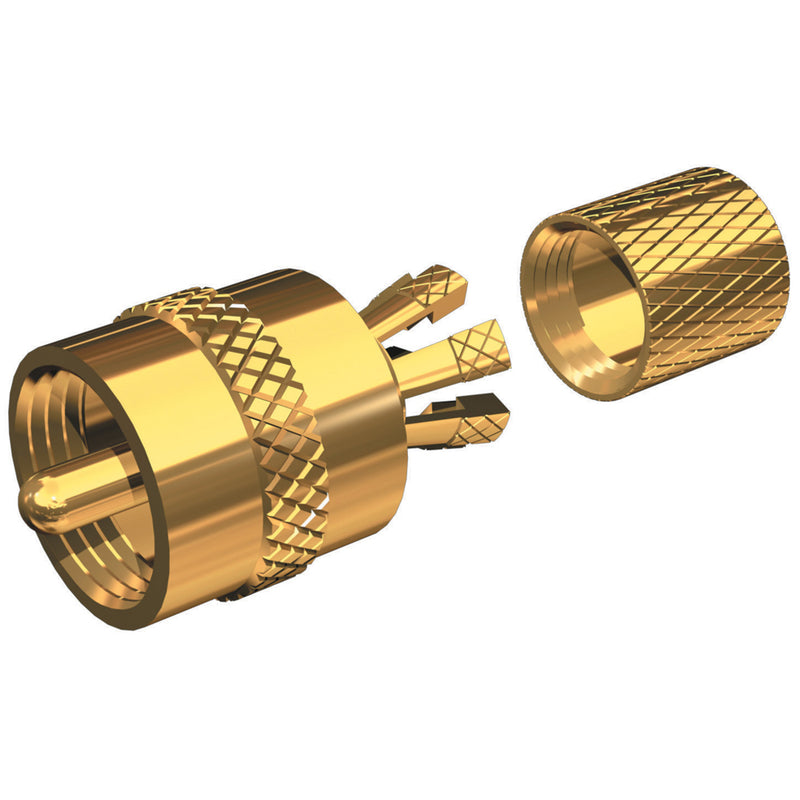 Shakespeare - Solderless PL-259 Connector for RG-8X or RG-58/AU Coax - Gold Plated [PL-259-CP-G]