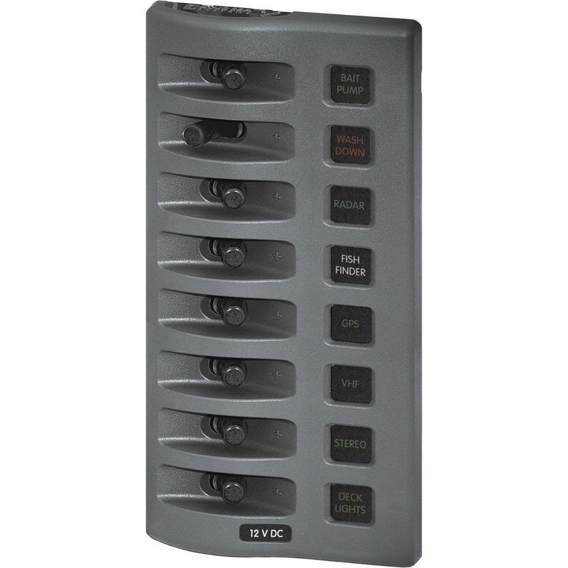Blue Sea WeatherDeck Water Resistant Fuse Panel - 8 Position - Grey [4308]