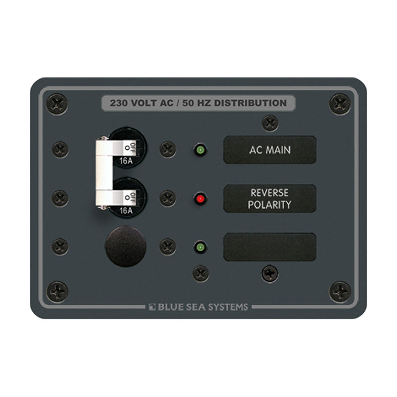 Blue Sea AC Main + Branch A-Series Toggle Circuit Breaker Panel (230V) - Main + 1 Position [8129]