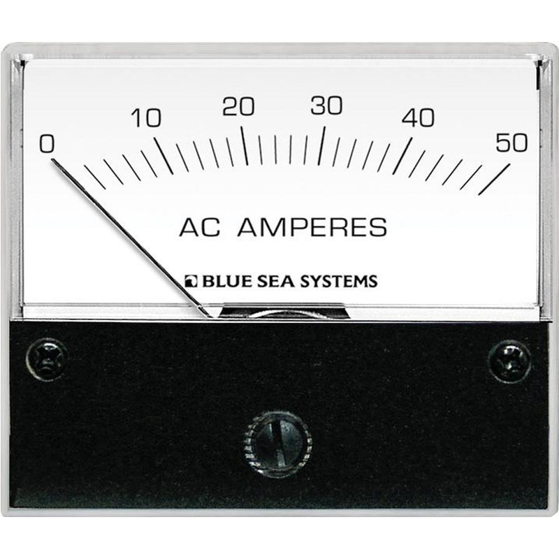 Blue Sea AC Analog Ammeter  0-50 Amperes AC [9630]