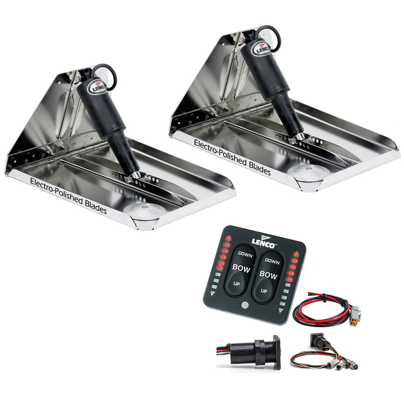 Lenco 16" x 12" Heavy Duty Performance Trim Tab Kit w/ LED Indicator Switch Kit 12V [RT16X12HDI]