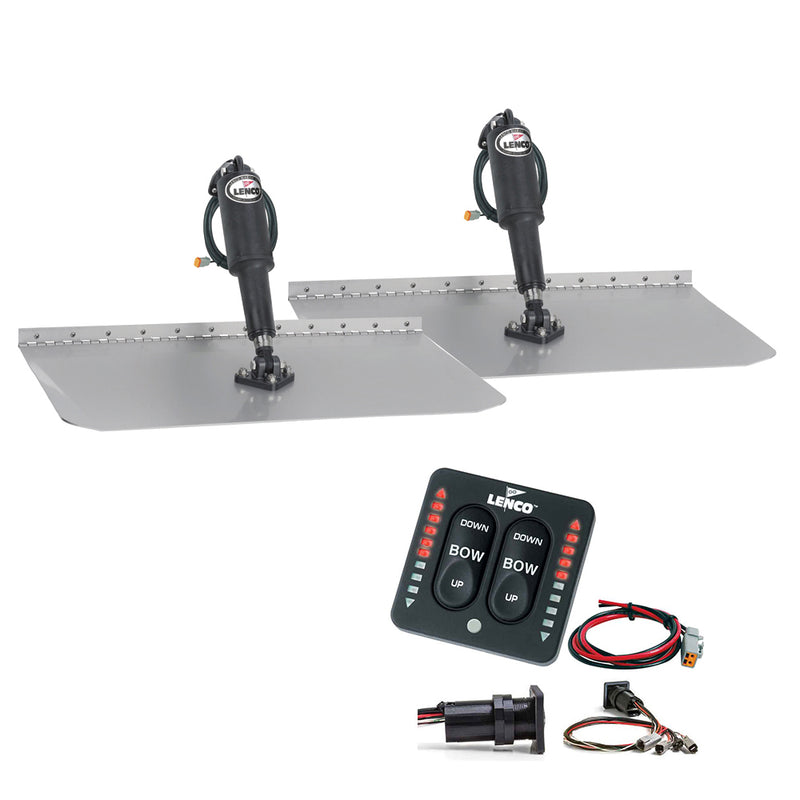 Lenco 12" x 12" Standard Trim Tab Kit w/ LED Integrated Switch Kit 12V [15109-103]