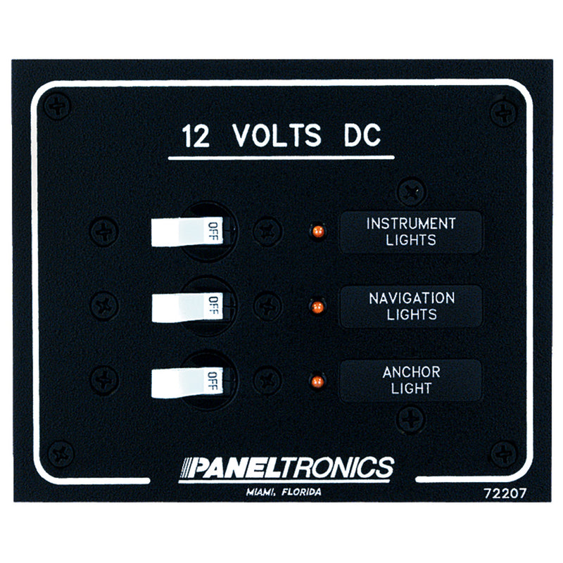 Paneltronics Standard DC 3 Position Breaker Panel w/ LEDs [9972207B]