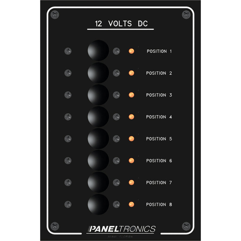 Paneltronics Standard Panel - DC 8 Position Circuit Breaker w/ LEDs [9972208B]