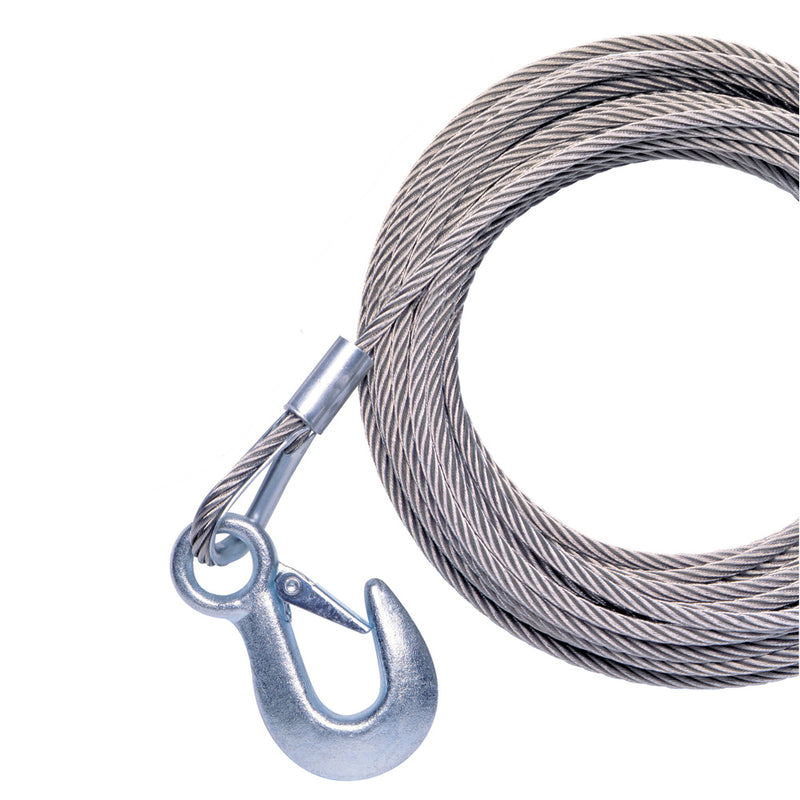 Powerwinch 40' x 7/32" Replacement Galvanized Cable w/ Hook for RC30, RC23, 712A, 912, 915, T2400 & AP3500 [P7188800AJ]