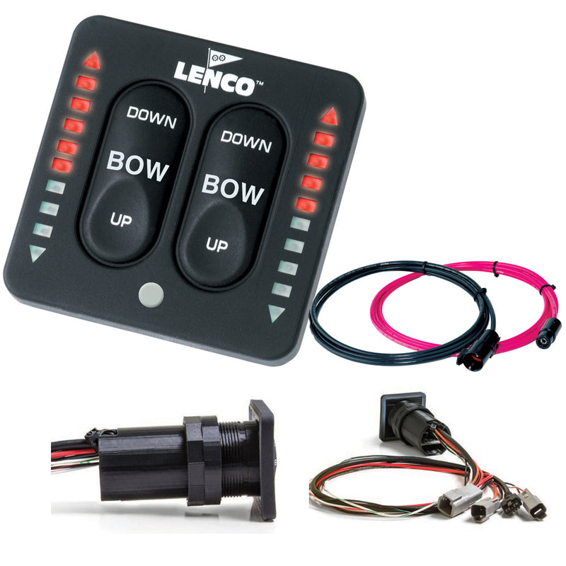 Lenco LED Indicator Integrated Tactile Switch Kit w/ Pigtail for Dual Actuator Systems [15171-001]