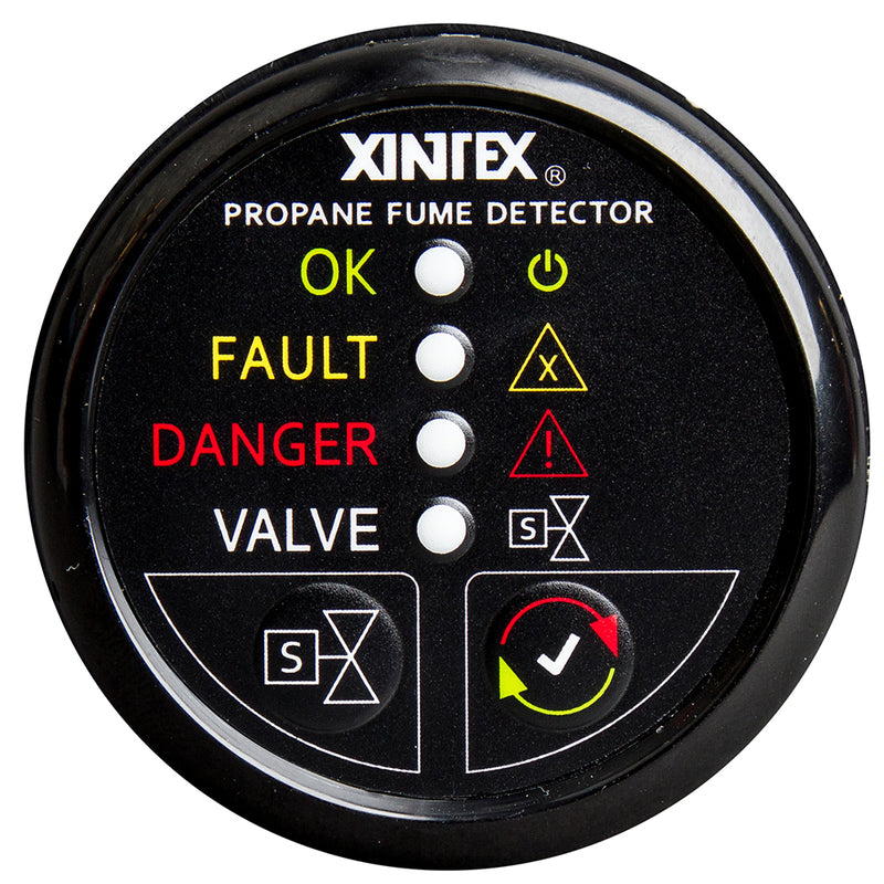 Xintex Propane Fume Detector w/ Plastic Sensor & Solenoid Valve - Black Bezel Display [P-1BS-R]