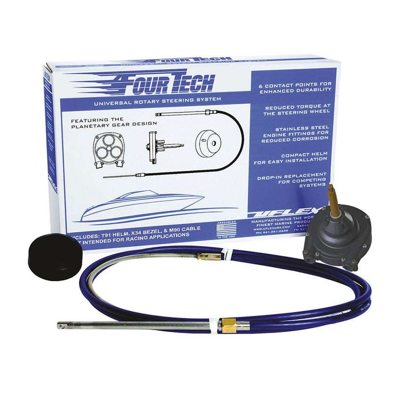 Uflex Fourtech 9' Mach Rotary Steering System w/ Helm, Bezel & Cable [FOURTECH09]