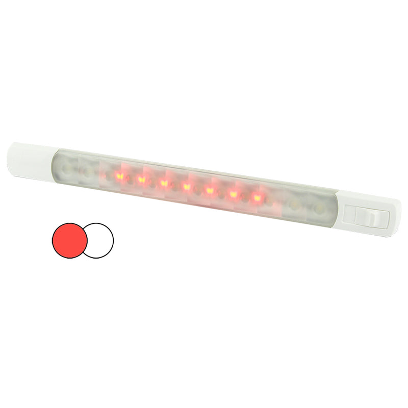Hella Marine Surface Strip Light w/ Switch - White/Red LEDs - 12V [958121001]