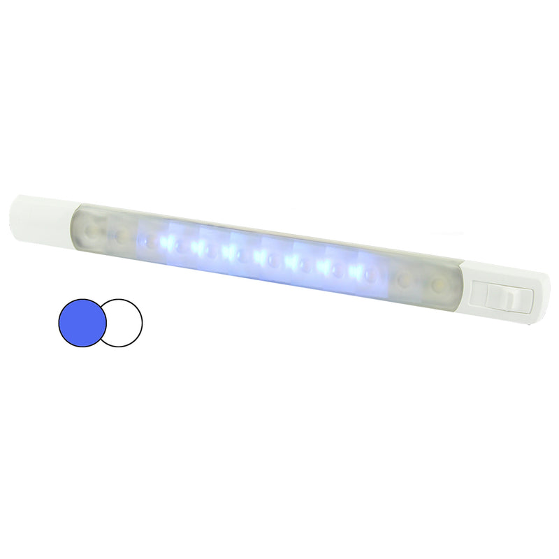 Hella Marine Surface Strip Light w/ Switch - White/Blue LEDs - 12V [958121011]