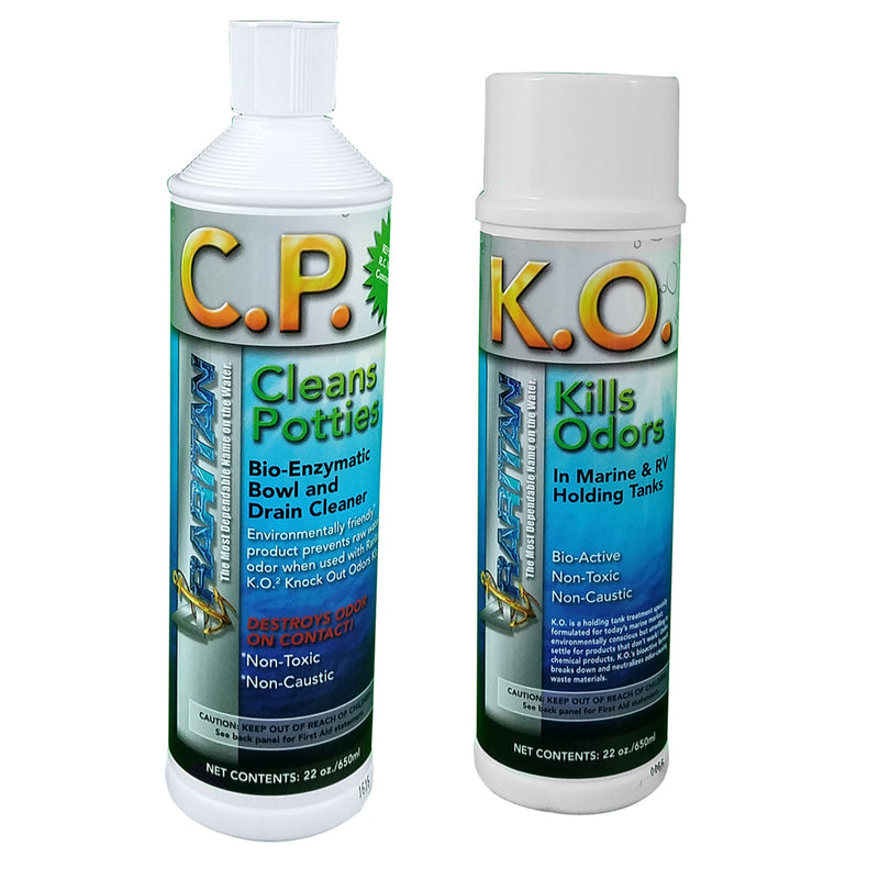 Raritan Potty Pack w/ K.O. Kills Odors & C.P. Cleans Potties - 1 of Each - 32oz Bottles [1PPOT]