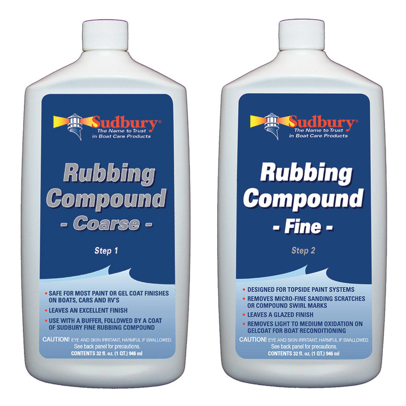 Sudbury Rubbing Compound Kit - Step 1 Coarse & Step 2 Fine - 32oz Each [444-442KIT]