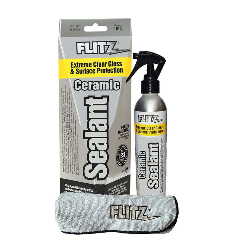 Flitz Ceramic Sealant Spray Bottle w/ Microfiber Polishing Cloth - 236ml/8oz [CS 02908]