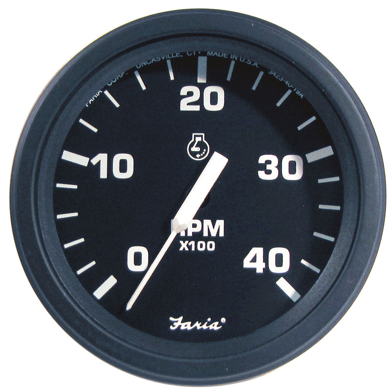 Faria 4" HD Tachometer (4000 RPM) Diesel (Mech Takeoff & Var Ratio Alt) - Black [43003]