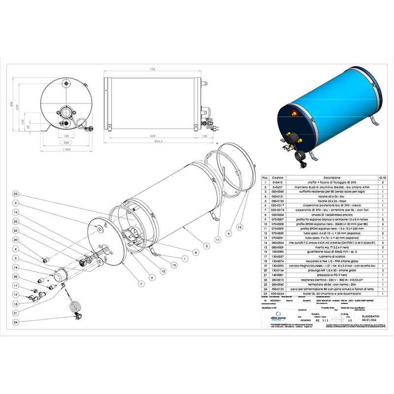 Albin Pump Marine Premium Water Heater 16G - 120V [08-01-027]