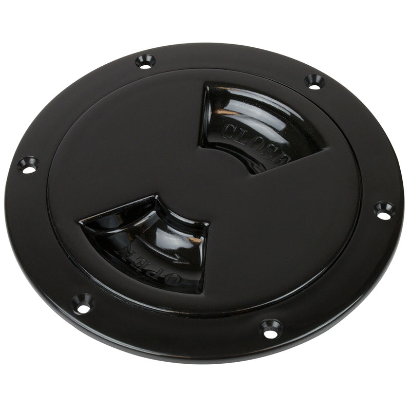 Sea-Dog Quarter-Turn Smooth Deck Plate w/ Internal Collar - Black - 4" [336345-1]