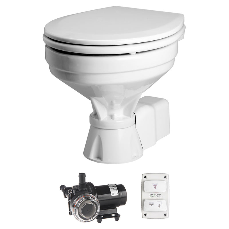 Johnson Pump Aqua T Toilet Silent Electric Comfort - 12V w/ Pump [80-47232-01]