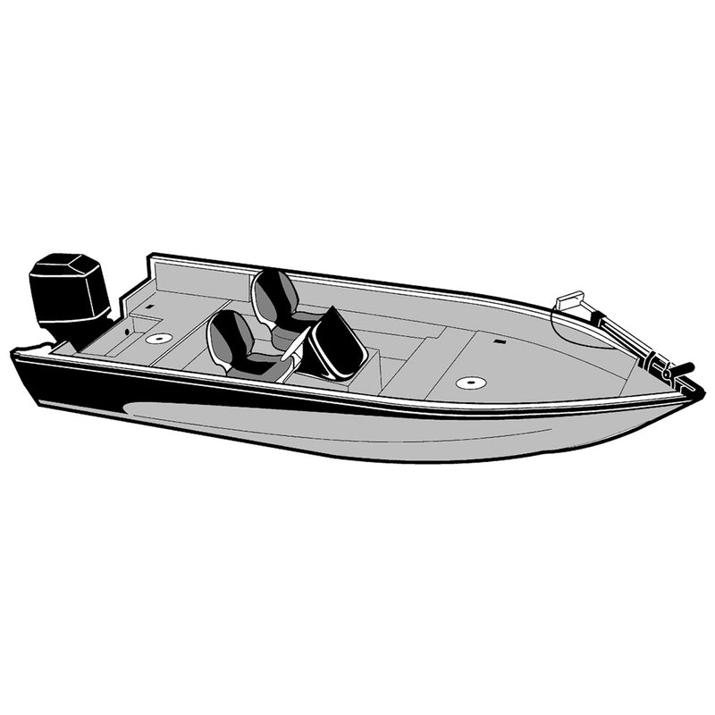 Carver Performance Poly-Guard Styled-to-Fit Boat Cover for 15.5 ft V-Hull Side Console Fishing Boats - Grey [72215P-10]